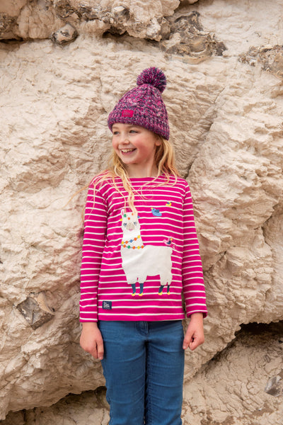 Causeway Girls Top - Llama Appliqué