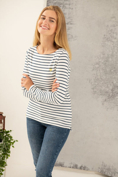 Causeway Breton Top - Cloud Midnight Stripe with Yellow Zip