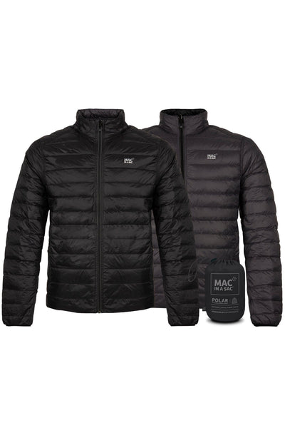 Mac in a Sac Polar Mens Reversible Down Jacket - Jet Black Charcoal
