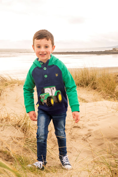 Jack Hoodie - Green Tractor Appliqué