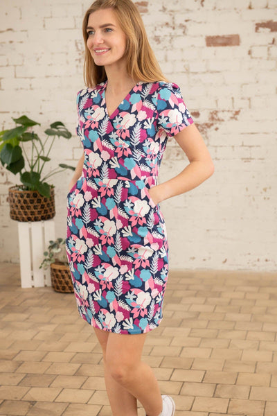 Lena women's Dress, Night Sky Abstract Leaf