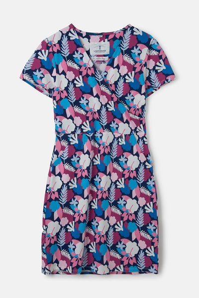 Lena women's Dress, Night Sky Abstract Leaf