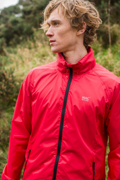 Mac in a Sac Origin Unisex Waterproof Packaway Jacket - Lava Red