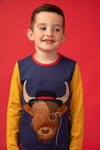 Oliver Boys Top - Angus Highland Cow