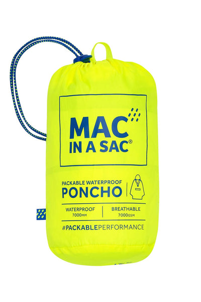 Mac in a Sac Waterproof Poncho - Neon Yellow