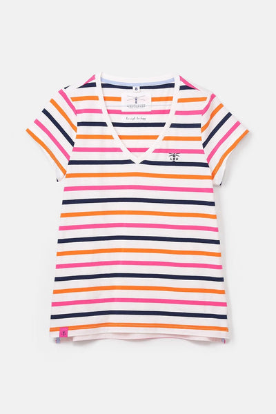 Ariana Tee - Orange Pink Stripe-Lighthouse