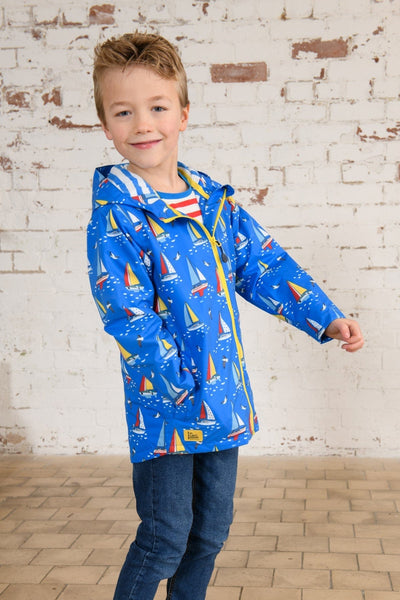 Ethan Jacket - Blue Boat Print-Lighthouse