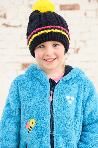 Gracie Sherpa Fleece - Bright Teal Bee-Lighthouse
