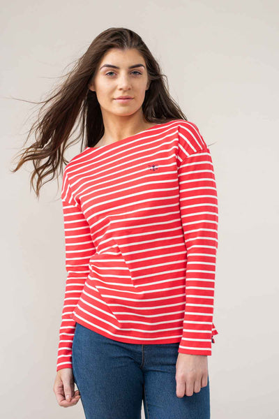 Dune Jersey Top - Poppy Stripe - 8