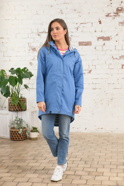Long Beachcomber Jacket - Marine Blue-Lighthouse