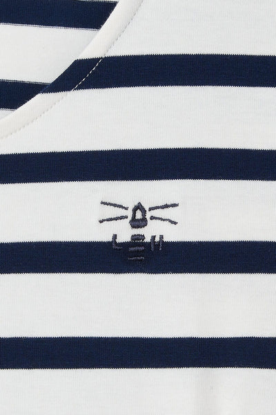 Lydia Dress - Cloud Midnight Stripe-Lighthouse