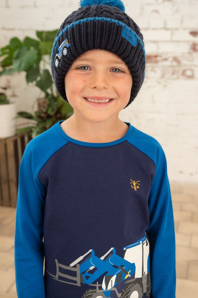 Mason Top - Blue Front Loader-Lighthouse