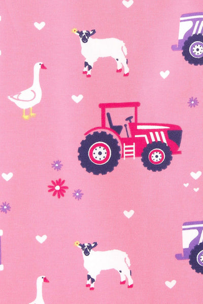 Pyjamas - Pink Purple Tractor Print-Lighthouse