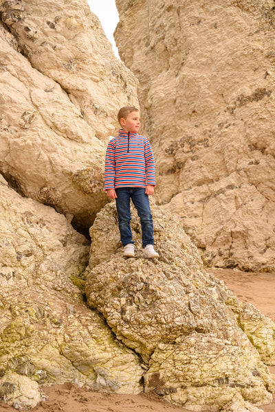 Riley Sweatshirt - Blue Red Stripe-Lighthouse