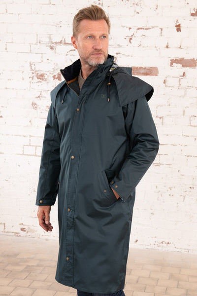Stockman Mens Full Length Waterproof Rain Coat - Navy