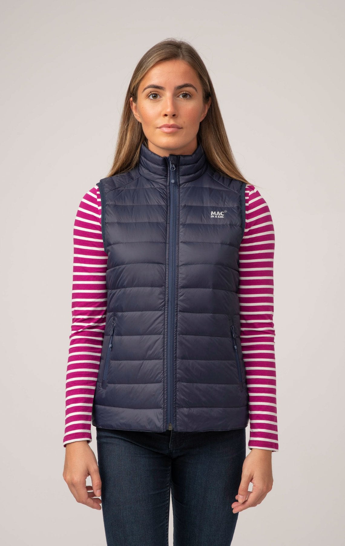 Womens down gilet with hood store