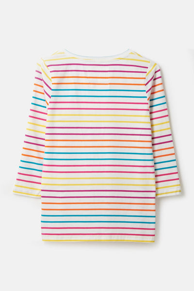 Ariana women's top, Teal Pink Stripe