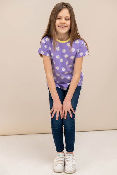 Causeway Short Sleeve - Lilac Daisy Print