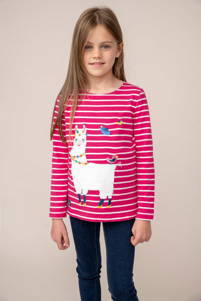 Causeway Girls Top - Llama Appliqué