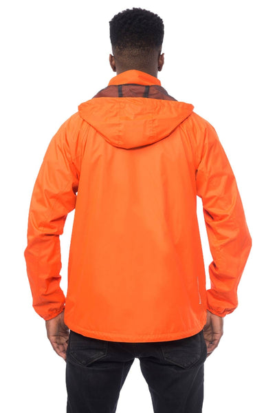 Xtreme Series Core Mens Waterproof Jacket Orange Modelled Hood