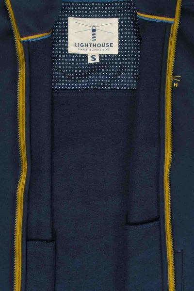 Lighthouse Mens Cove Jersey Top in Blue Inside Detail