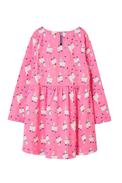 Ellie Girls Dress - Llama Print