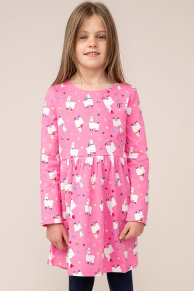 Ellie Girls Dress - Llama Print