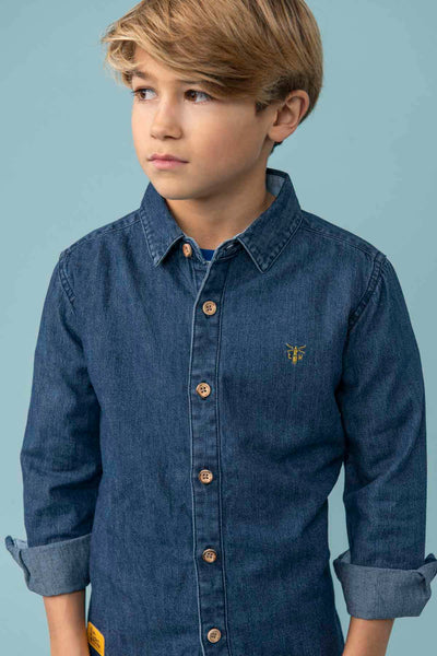 Elliot Boys Shirt - Washed Denim