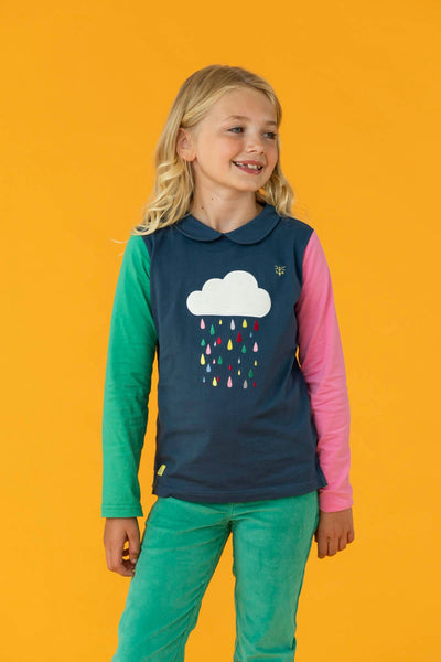 Emmie Jersey Top - Raindrop Appliqué