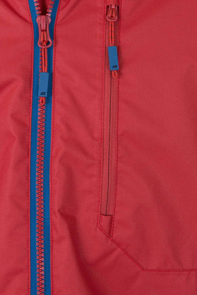 Contrast zip with tabs - Endurance Waterproof Coat (Fiery Red)