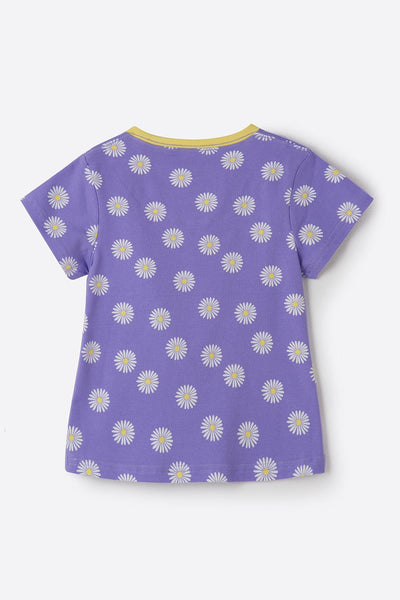 Causeway Short Sleeve - Lilac Daisy Print