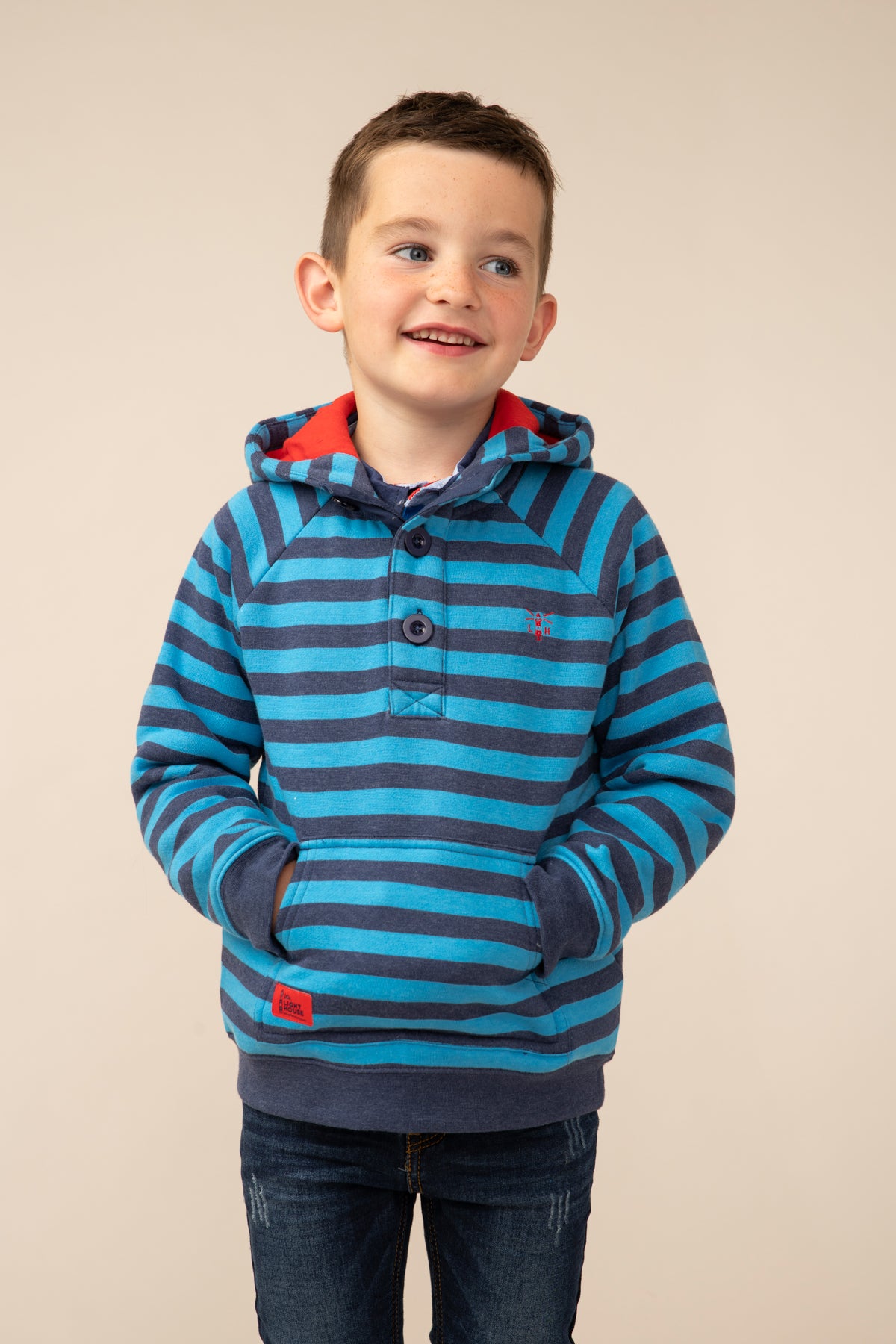 Boys striped hoodie clearance