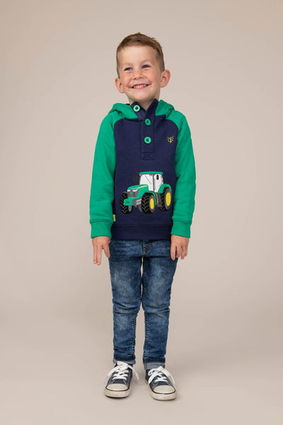 Jack Hoodie - Green Tractor Appliqué