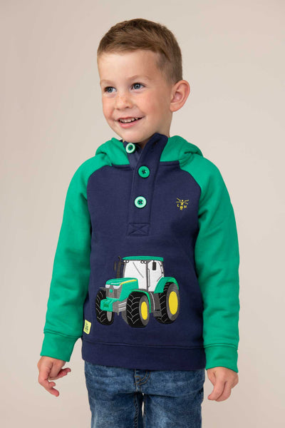 Jack Hoodie - Green Tractor Appliqué