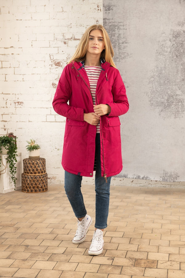 Long Iona Coat - Raspberry