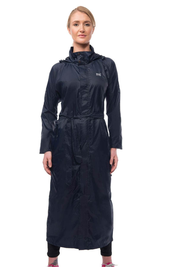 Mac in a Sac Travel Full Length Waterproof Packable Coat in Navy