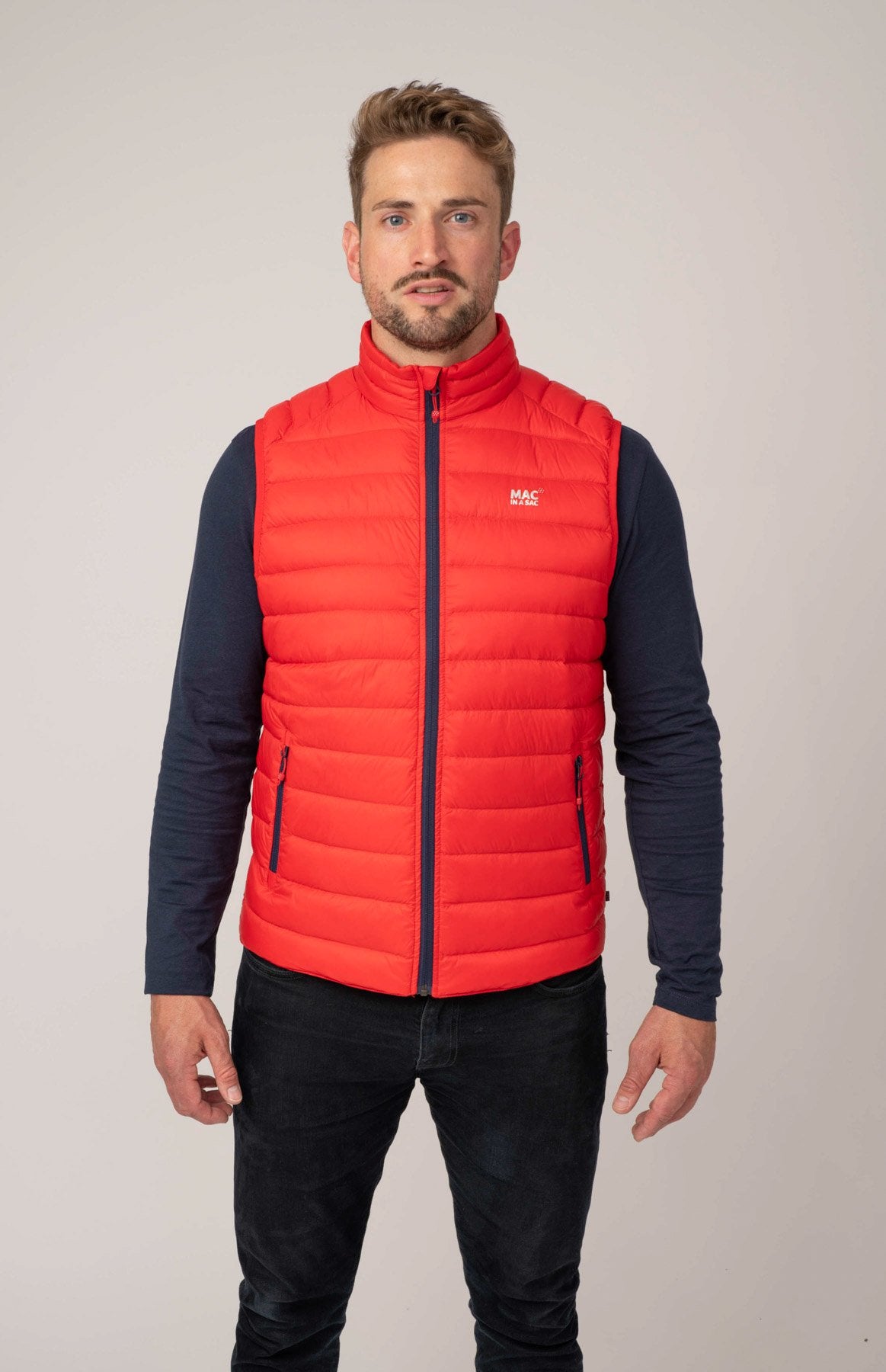 Mens feather down gilet top