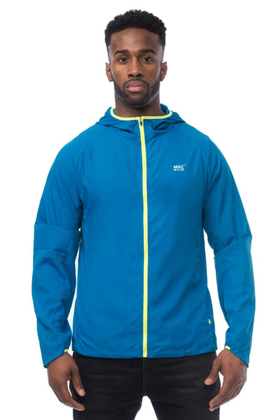 Mac in a Sac ULTRA Breathable Packable Running Jacket Blue Contrast Zip