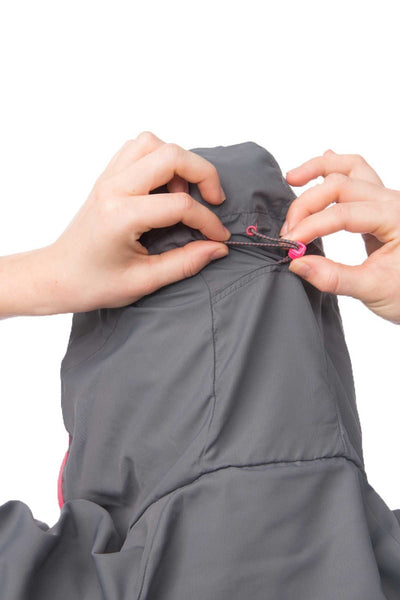 Mac in a Sac ULTRA Breathable Packable Running Jacket Grey Hood Detail