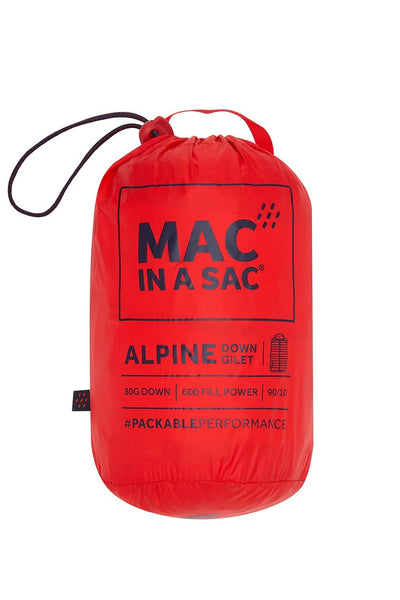 Mac in a Sac Alpine Mens Down Gilet - Red