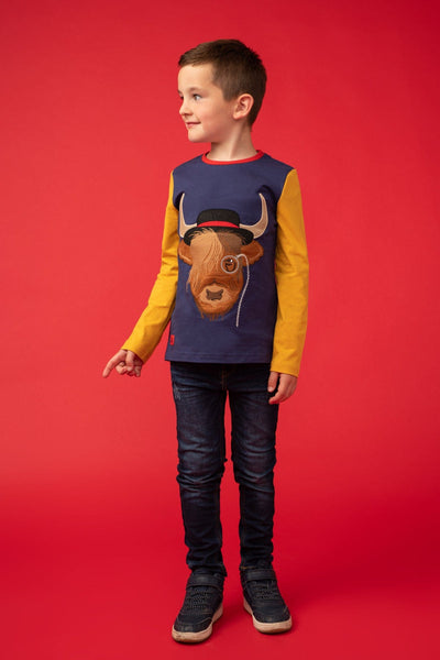 Oliver Boys Top - Angus Highland Cow