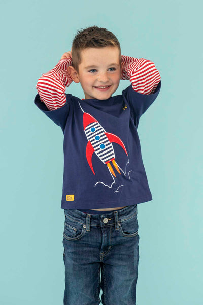 Oliver Boys Top - Rocket Appliqué