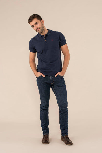 Lighthouse Pier Polo - Men's Classic Polo Shirt - Navy