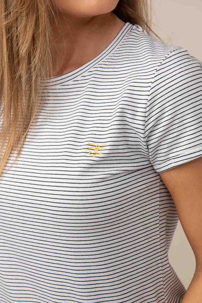 Lighthouse Seashore Women's T-Shirt Cloud Midnight Stripe