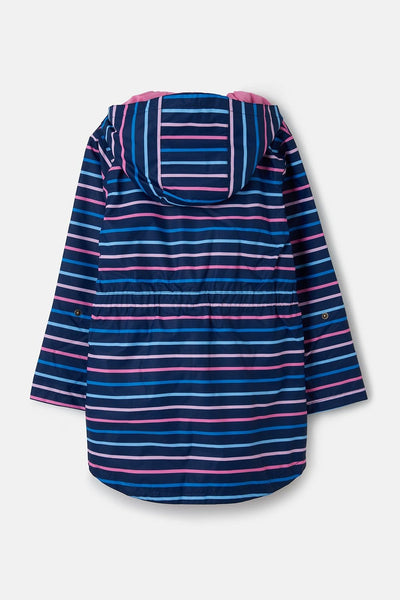 Charlotte girls' waterproof parka, Blue Pink Stripe