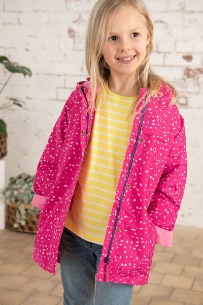 Charlotte girls' waterproof parka, Bright Pink Print 