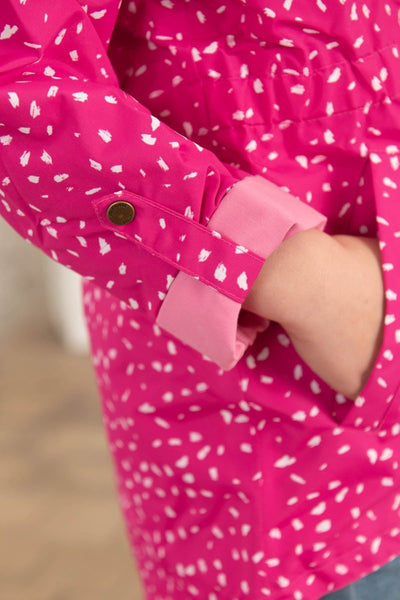 Charlotte girls' waterproof parka, Bright Pink Print 
