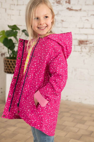 Charlotte girls' waterproof parka, Bright Pink Print 