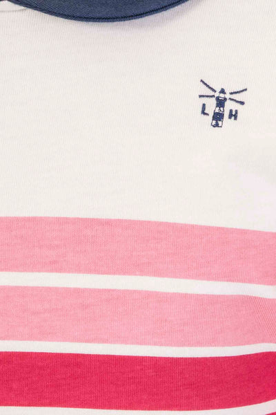 Emmie Jersey Top - Blue Pink Stripe