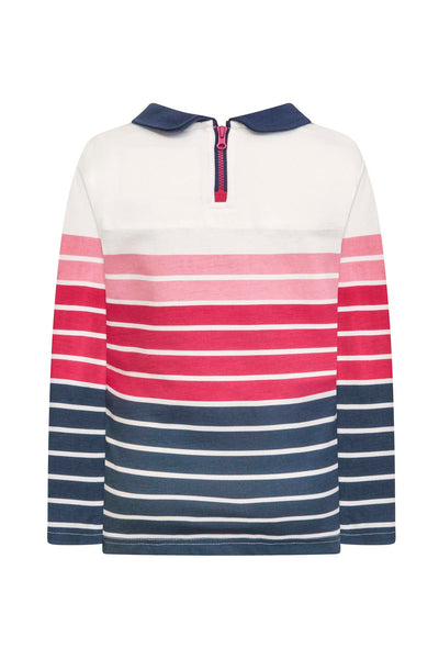 Emmie Jersey Top - Blue Pink Stripe
